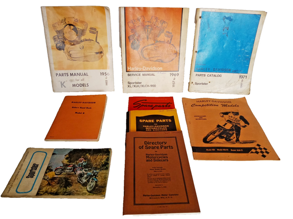 Vintage Harley Davidson Service Parts Manual Lot–Motorcycle Repair & Restoration