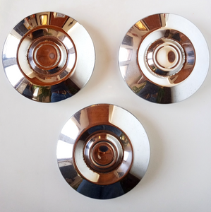 1970's  Toyota  Celica Corolla OEM Hubcaps  Chrome Used Lot Of 3 Made In Japan