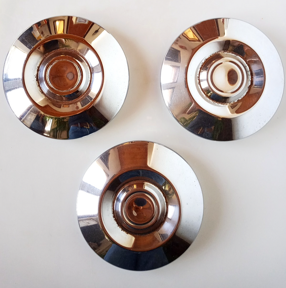 1970's  Toyota  Celica Corolla OEM Hubcaps  Chrome Used Lot Of 3 Made In Japan