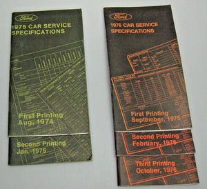 1974-75-76 FORD DEALER CAR SERVICE SPECSIFICATION MANUALS  #365-12475A