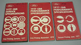 1977 FORD DEALER CAR SERVICE SPECSIFICATION & PERFORMANCE MANUALS