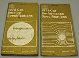 1978 FORD DEALER CAR SERVICE SPECSIFICATION & PERFORMANCE MANUALS