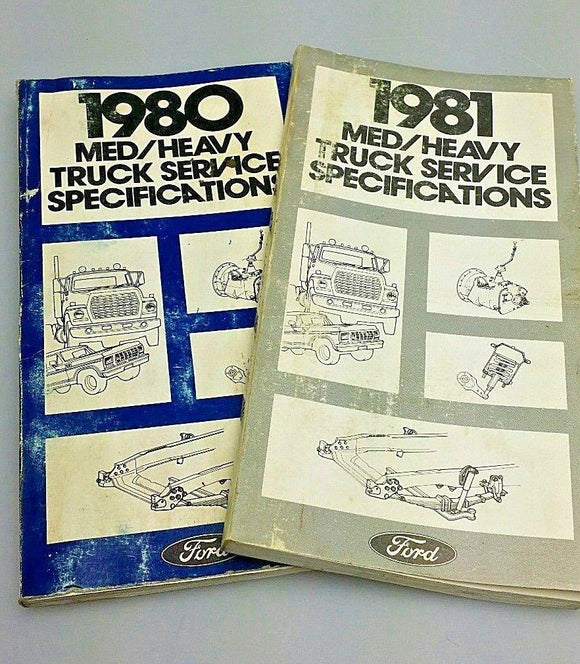 1980 1981 FORD DEALER SERVICE SPECIFICATIONS MANUALS MED/HEAVY TRUCK